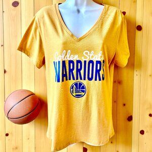 Golden State Warriors NBA T-Shirt V-neck Short Sleeve Top Womens Large